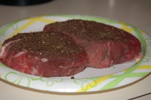 Steaks Dusted In Pepper